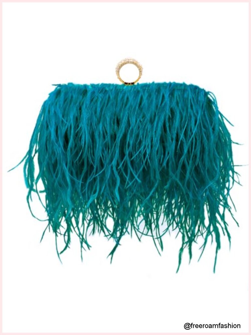 Ostrich Feather Clutch Purse Evening Handbag Crossbody Chain Shoulder Bag - Picture 1 of 1